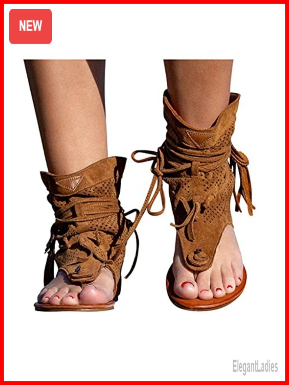 Fringed Tassel Flat Sandals with Gladiator Style Open Toe